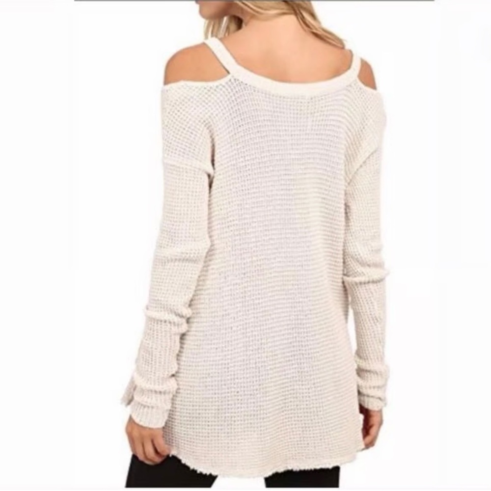 Free People - Moonshine V Cold Shoulder Kint Sweater - Picture 2 of 12